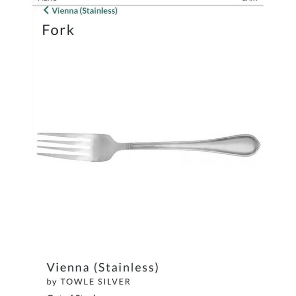 Towle Silver Vienna Stainless Steel Dinner Forks Set Of 6 Glossy Finish 7 3/4" - Picture 1 of 5